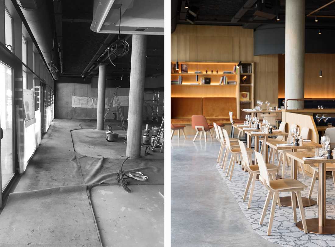 Réovation d'un restaurant par un architecte à Lyon en photos avant-après