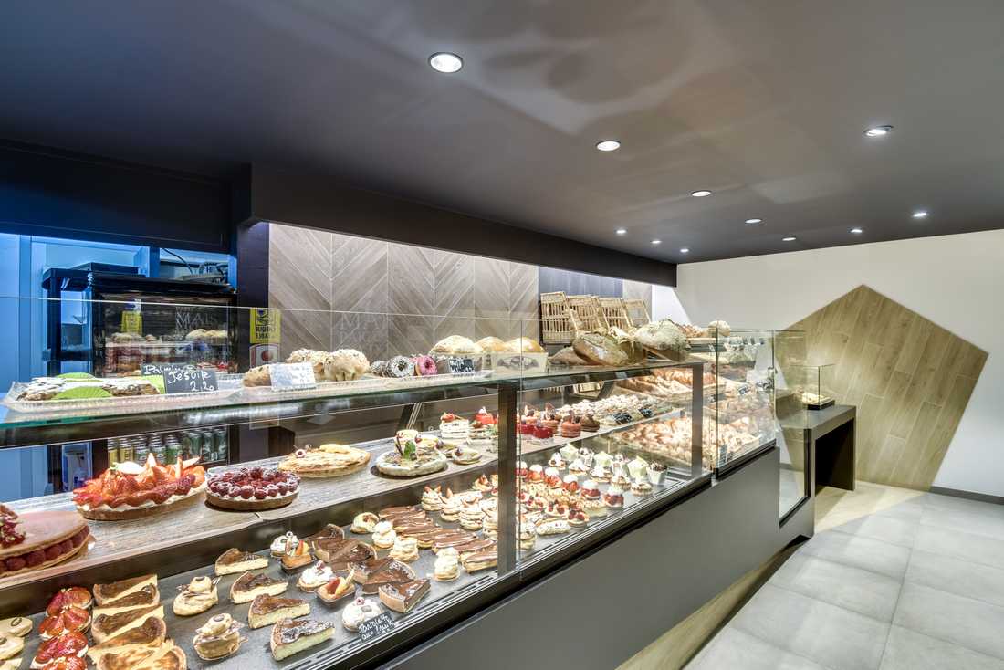 Relooking d'une boulangerie par un architecte - décorateur à Lyon
